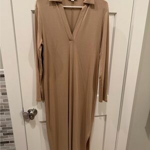 Vince Long Sleeve Tan Dress